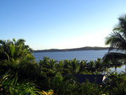 ワナナブ ビーチ リゾート 花や珍しい植物に囲まれているが、一歩外を出るとすぐ青い海が見える